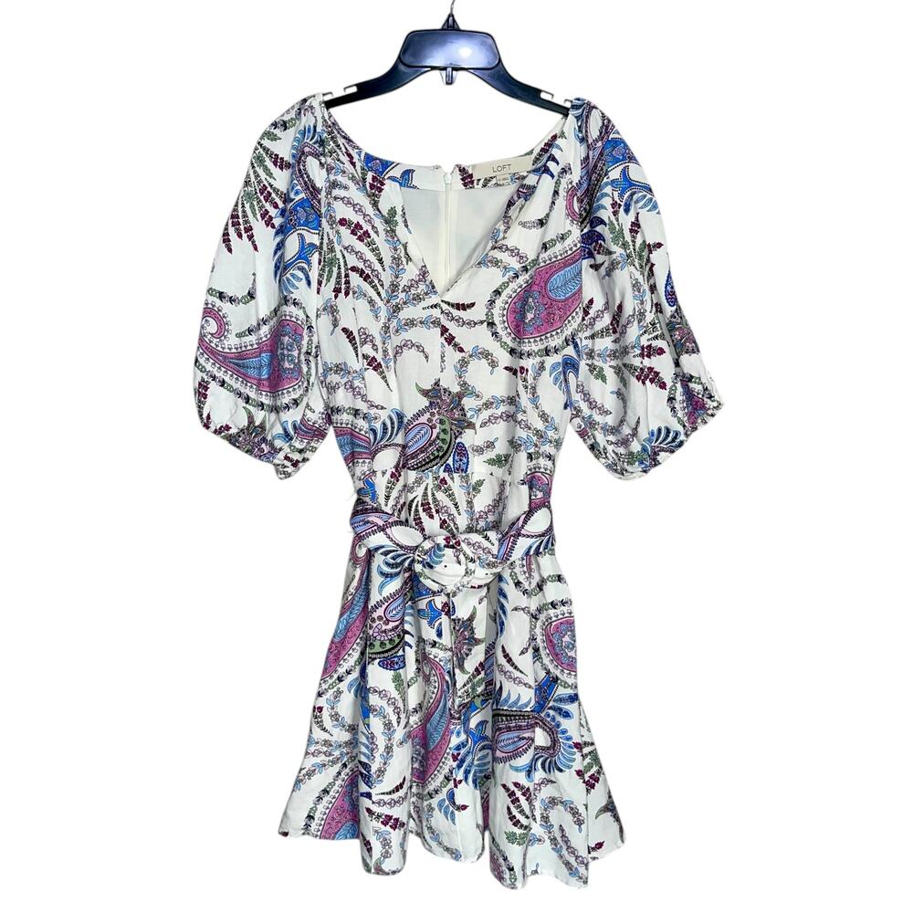 Ann Taylor LOFT Linen Blend Dress Pasley